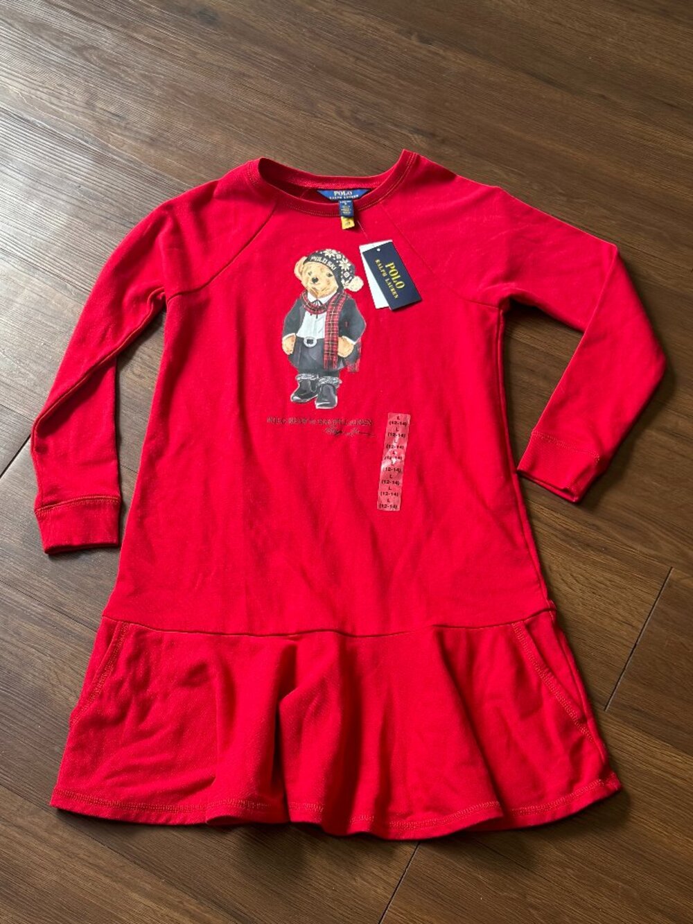 NWT Polo Bear Ralph Lauren Girls Dress Coquette Preppy girls size 12/14 3780